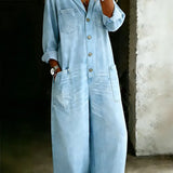 Alina | Denim Jumpsuit in Shirt Look