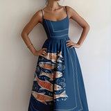 Isabeau | Multicolour Geometric Strap Dress