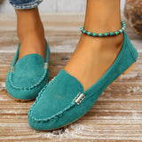 Kaia | Teal Stitched Moccasins