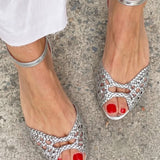 Isadora | Gold Woven Slingback Sandals