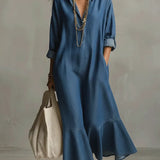 Lisa | Denim Dress with Ruffled Hem