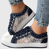 Elena | Blue Floral Mesh Sneakers