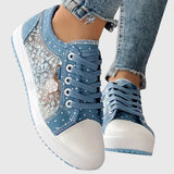Elena | Blue Floral Mesh Sneakers