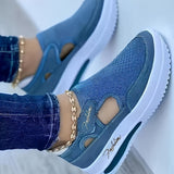 Jasmine | Blue Cut-Out Slip-Ons