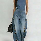 Klara | Sleeveless Denim Jumpsuit
