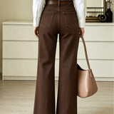 Sophie | Dark Brown High-Waist Flared Jeans