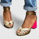 Noelyrah | Gold Heeled Sandals
