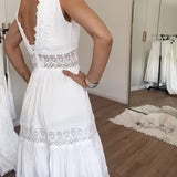 Circe | White Eyelet V-Neck Dress