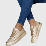 Celestine | Black Gold Chain Sneakers