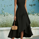 Berenice | Red Asymmetric High-Low Dress