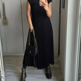 Vita | Yellow Pleated Column Dress