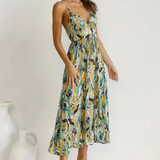 Eli | Orange Abstract Twist-Front Dress
