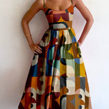 Eleonore | Multicolour Abstract Strap Dress