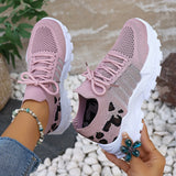 Mila | White Leopard-Trim Sneakers