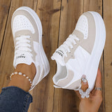 Dorine | Beige Platform Sneakers