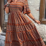 Joraine | Green Striped Tiered Maxi Dress
