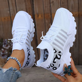 Mila | White Leopard-Trim Sneakers