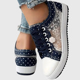 Elena | Blue Floral Mesh Sneakers