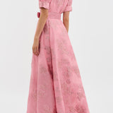 Elodie | Pink Floral Belted Shirt Dress