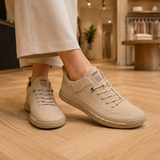 Apolline | Beige Stitched Sneakers