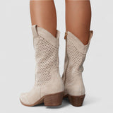 Tahlia | White Western Boots