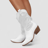 Tahlia | White Western Boots