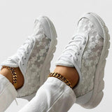 Khalyria | White Patterned Sneakers