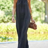Elaine | Black Halter Maxi Dress