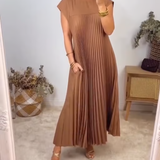 Vita | Yellow Pleated Column Dress
