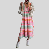 Jessenia | Pastel Striped Midi Dress