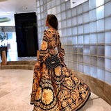Faye | Brown Paisley Wrap Maxi Dress