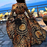 Faye | Brown Paisley Wrap Maxi Dress