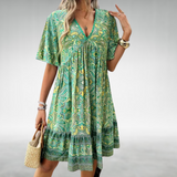 Quinley | Green Paisley Swing Dress