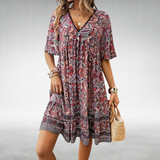Quinley | Green Paisley Swing Dress