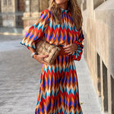 Cassandra | Multicolour Zigzag Maxi Dress