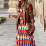 Cassandra | Multicolour Zigzag Maxi Dress