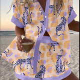 Alianna | Lilac Graphic Shirt & Shorts Set