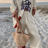 Madilyn | White Graphic Trouser Set