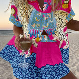Keyla | Pink Graphic Shirt & Shorts Set