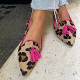 Alyssa | Leopard Pink-Tassel Flats