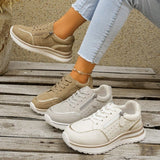 Nora | Khaki Panelled Sneakers