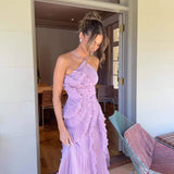 Adeline | Blush Pleated One-Shoulder Dress