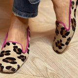 Gisele | Leopard Pink-Trim Flats