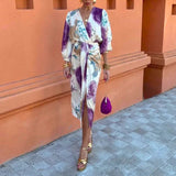 Rafaela | Watercolour Wrap Midi Dress