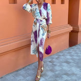 Rafaela | Watercolour Wrap Midi Dress