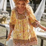 Briseis | Orange Floral Tunic Dress