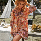 Briseis | Orange Floral Tunic Dress