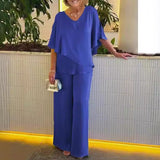 Martha | Cobalt Layered Trouser Set