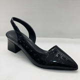 Lynn | Black Pointed Slingback Heels