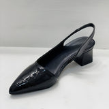 Lynn | Black Pointed Slingback Heels